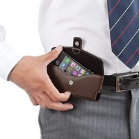 サンワダイレクト iPhone ベルトホルダー（iPhone 8/7/SE/6s対応・本革・Mサイズ・ブラウン） 200-PDA149BR 1個（直送品）