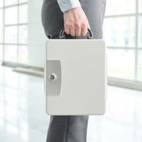 サンワダイレクト キーボックス（鍵ボックス・32本収納・鍵付き・壁固定・タグ付き・取っ手付き） 200-SL059 1個（直送品）