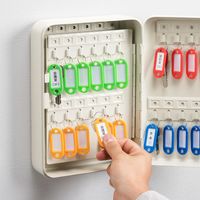 サンワダイレクト キーボックス（鍵ボックス・48本収納・鍵付き・壁固定・タグ付き） 200-SL060 1個（直送品）