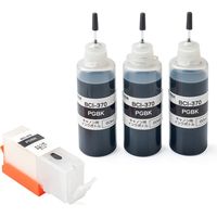キヤノン（Canon）用 詰め替えインク 300-C370XLBK ブラック 11回分 （BCI-370PGBK用） 1パック（3個入）（直送品）