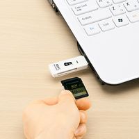 サンワダイレクト カードリーダー（microSD＆SDHC＆SDXC対応・ホワイト） 400-ADR104 1個（直送品）