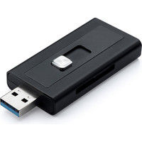 サンワダイレクト iPhone・iPad対応microSDカードリーダー 400-ADRIP08BK3 1個（直送品）