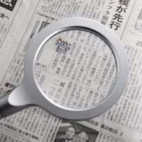 サンワダイレクト 手持ちルーペ（拡大鏡・LEDライト12個付・2.4倍＆4倍・シルバー） 400-LPE004 1個（直送品）