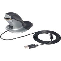 サンワダイレクト エルゴノミクスマウス（レーザーセンサー・ペンギンマウス・右利き・左利き・DPI切り替え・有線・小型） 400-MA084 1個（直送品）