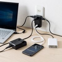 サンワダイレクト コンセントタップ付きUSB充電器 700-AC018BK 1個（直送品）