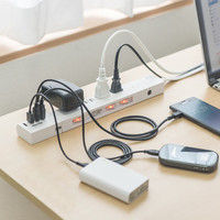 サンワダイレクト 電源タップ（USB-AC充電アダプタ付・4個口・個別スイッチ付・2極・2m） 700-TAP028 1個（直送品）