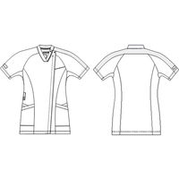 ナガイレーベン 女子スクラブ ネイビー+ターコイズ LL RF-5192 1枚　スクラブ　レディース　ナース