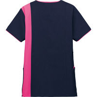 フォーク レディスジップスクラブ ダークネイビー×チェリーピンク M 7057SC-17 1枚　スクラブ（直送品）