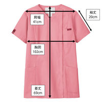 フォーク レディスジップスクラブ ピンク L 7062SC-3 1枚　スクラブ