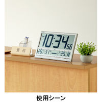 リズム 大画面高精度表示置掛電波デジタル時計 8RZ200-003 1個
