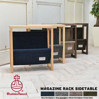B.Bファニシング HarrisTweed サイドテーブル 幅400×奥行200×高さ430mm ネイビーヘリンボーン HTST-40NVH 1台（直送品）
