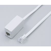 朝日電器 TEL用延長コード6極2/4芯 5m TEW-E050 1個