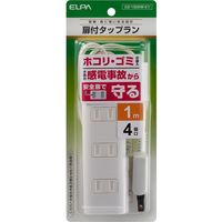 朝日電器 扉付タップラン4P1m WBT-N4010B(W) 1個