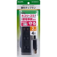 朝日電器 扉付タップラン4P2m WBT-N4020B（BK）（直送品）