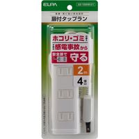 朝日電器 扉付タップラン4P2m WBT-N4020B(W) 1個