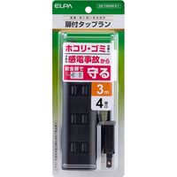 朝日電器 扉付タップラン4P3m WBT-N4030B(BK) 1個