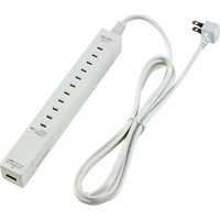 朝日電器 スリムタップ5個口1.5m USB WL-USB5015B(W) 1個