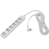 朝日電器 LEDランプ スイッチ付タップ6P3m上 WLS-LU63EB（W）