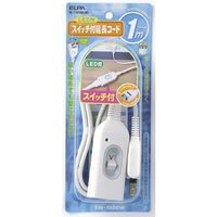 朝日電器 スイッチ付延長コード 1M W-S1010B(W) 1個
