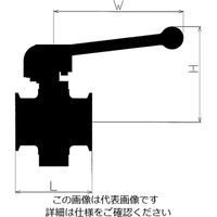 コンサス サニタリーバタフライバルブ(SUS304) 2S CBS-S1-2S 1個 3-8337-03（直送品）