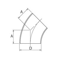 コンサス ヘルール継手 溶接45°エルボ 2S EQ-WS3-2S 1個 3-8351-09（直送品）