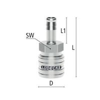 エスコ 6mm タケノコ型ソケット(ステンレス製/ワンプッシュ) EA140GT-206 1個（直送品）