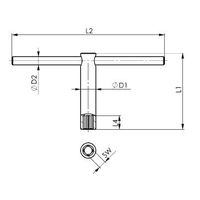 エスコ 12x200mm 四角ソケットロングT型レンチ EA613AM-12 1本（直送品）