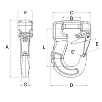 エスコ 6.0ton スリングフック(ブラウン) EA987FF-86 1個（直送品）