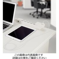 エスコ AC100V/14A タップ(USBポート付/ホワイト) EA940CD-117A 1セット(3個)（直送品）