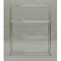 エイ・アイ・エス 直径25mmスチールラックセット 4段 幅1200×奥行350×高さ1500mm シルバー SR-123515 メッキ 1台（直送品）