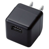USB充電器 コンセント 1.8A出力 USB-A×1ポート コンパクト ブラック AVA-ACUBN003BK エレコム 1個（直送品）