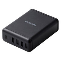 USB充電器 USB-C×1(PD30W) USB-A×4 電源ケーブル1.5m ブラック MPA-ACD02BK エレコム 1個（直送品）