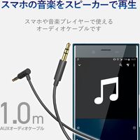 エレコム 車載用AUXケーブル/φ3.5オス-φ3.5オス（L字）/スリム/1.0m/ブラック MPA-C35L10XBK 1個