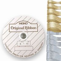 シモジマ HEIKO フレシャスメタルリボン 6×15 シルバー 001404002 1セット(1巻入×4巻 合計4巻)（直送品）