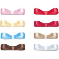 シモジマ ダブルサテンリボン 9×20 サックス 001415614 1セット(4巻)（直送品）