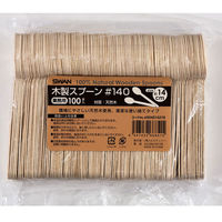 シモジマ スワン木製スプーン #140 バラ 004514218 1セット(100本入×100袋 合計10000枚)（直送品）
