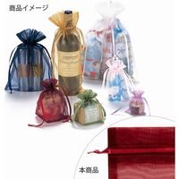 【ケース販売】HEIKO 巾着袋 オーガンジーバッグ XL ワイン 008705083  1ケース(10枚入×5束 合計50枚)（直送品）