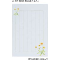 あかしや はがき箋「四季の花ごよみ」 AO-03L 1セット(5セット)（直送品）