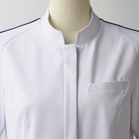 住商モンブラン ジャケット レディス 半袖 白×ブルー LL JU802-13（直送品）