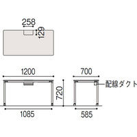 【組立設置込】イトーキ オフィス デスク パーソナルテーブル角型（キャスター脚）配線口タイプ幅1200×奥行700×高さ720mm 1台（直送品）