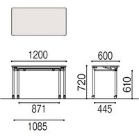 【組立設置込】イトーキ 会議 折りたたみテーブル 角型（キャスター脚） 幅1200×奥行600×高さ720mm AFF-1206HNCL-WL 1台（直送品）