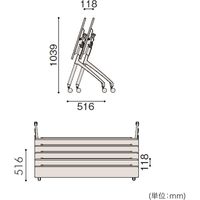 【組立設置込】イトーキ 折りたたみテーブル 天板抗菌 樹脂幕板付タイプ（棚なし） 幅1200×奥行600×高さ720mm 1台（直送品）