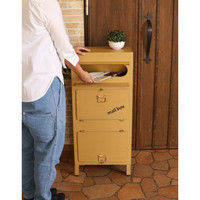 【軒先渡し】ヤマソロ カレブ ラージスタンドポスト 幅400×奥行335×高さ900mm マスタード 73-816 1台（直送品）