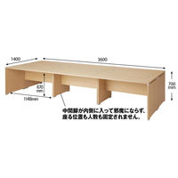 ARAN WORLD EIDOS エイドス フリーアドレスデスク 天板3連 幅3600×奥行1400×高さ700mm ライトオーク 1台（12梱包）（取寄品）