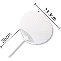 アーテック うちわ丸柄(プラ製)/うちわ(白紙貼済) プラ製・丸柄 38098 6本（直送品）