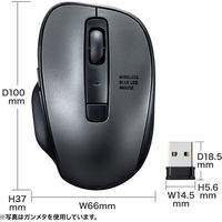 サンワサプライ ワイヤレスブルーLEDマウス MA-WBL134R 1個