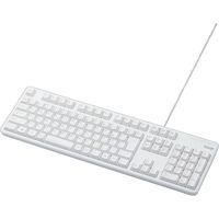 エレコム 有線キーボード/メンブレン式/フルサイズ/ホワイト TK-FCM104WH 1個（直送品）