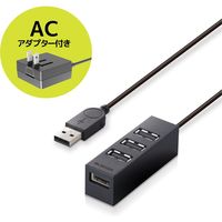 USBハブ USB-A×4ポート 1m 磁石付 ACアダプタ付 スイングコネクタ 黒 U2H-TZ427SBK エレコム 1個（直送品）