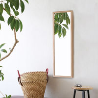 永井興産 軽量ウォールミラーKarui 幅280×奥行35×高さ900mm ナチュラル NK-216 NA 1セット（4台入）（直送品）