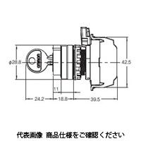 オムロン 3ノッチ キー形セレクタスイッチ A22NKー3BLー01BAーP112 1セット(2個)（直送品）